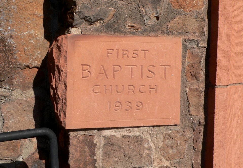 Flagstaff First Baptist Church cornerstone