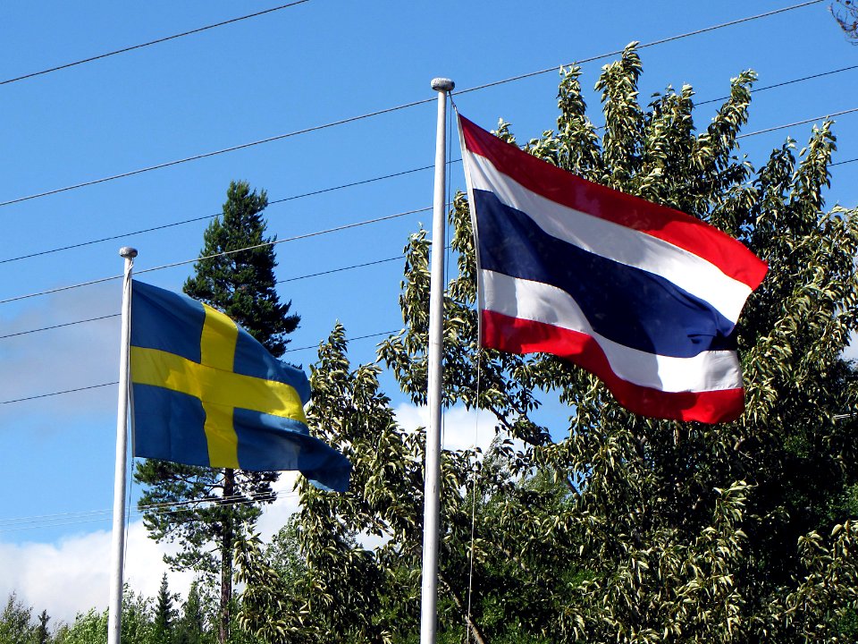 Flags of Sweden and Thailand
