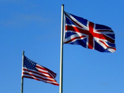 Flags of UK and USA