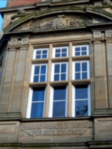 Fleming Memorial Hospital - window above main entrance