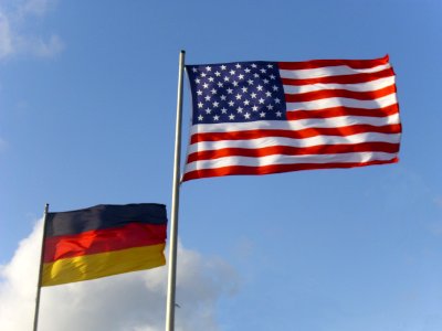 Flags USA and Germany