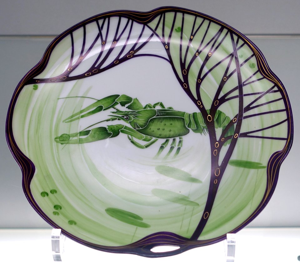 Fish service, designed by Hermann Gradl the Elder, 1899-1900, Königlich-Bayerische Porzellan-Manufaktur Nymphenburg, porcelain - Bröhan Museum, Berlin - DSC04048