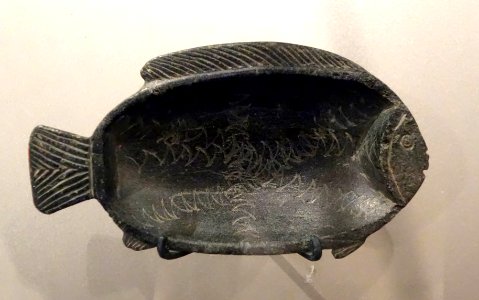 Fish Dish - Egypt, New Kingdom, Dynasty 18, reign of Thutmose III to Amunhotep II, c. 1479-1400 BC, steatite - Brooklyn Museum - Brooklyn, NY - DSC08661