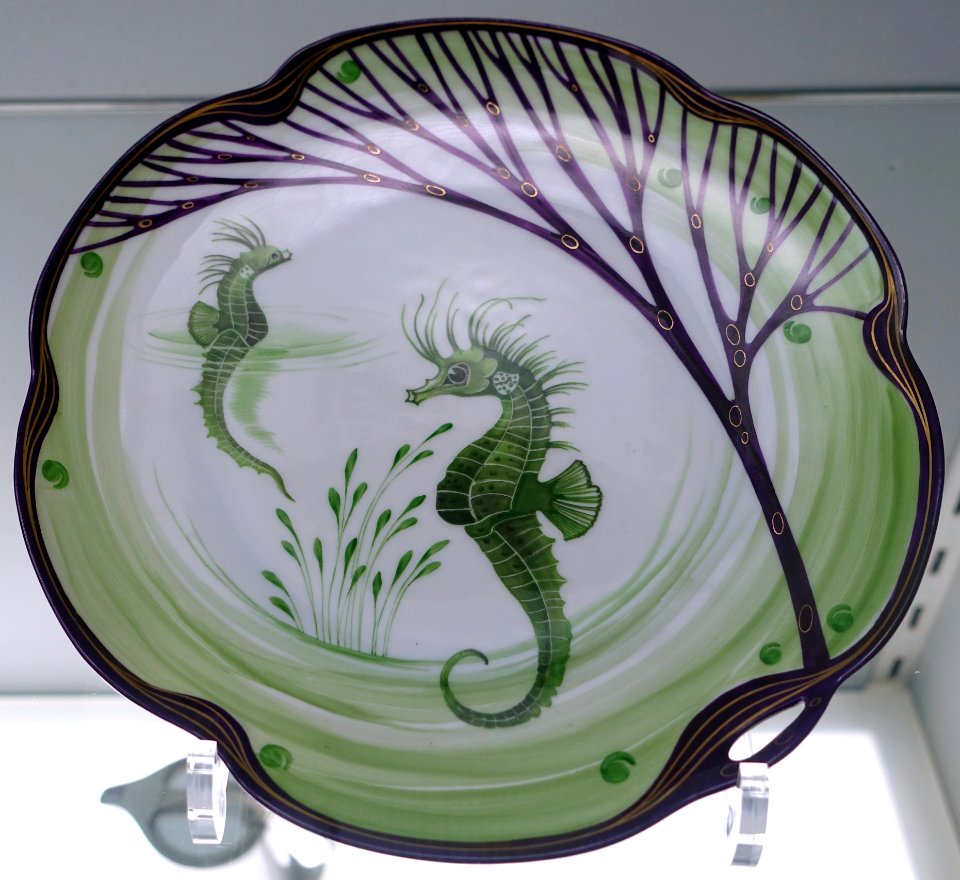 Fish service, designed by Hermann Gradl the Elder, 1899-1900, Königlich-Bayerische Porzellan-Manufaktur Nymphenburg, porcelain - Bröhan Museum, Berlin - DSC04049