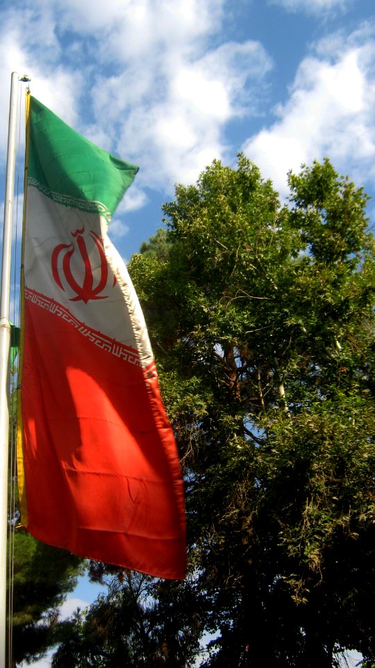 Flag of Iran in the Nishapur Railway Station square 43