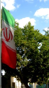 Flag of Iran in the Nishapur Railway Station square 39