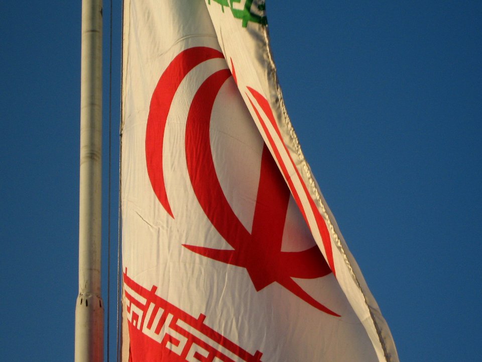 Flag of Iran in the Morning of Nishapur - near Simorgh Culture house 11