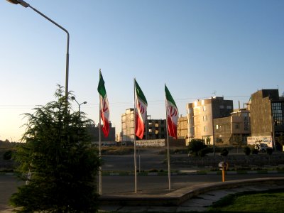 Flag of Iran in the Morning of Nishapur - near Simorgh Culture house 02
