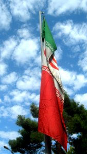 Flag of Iran in the Nishapur Railway Station square 15