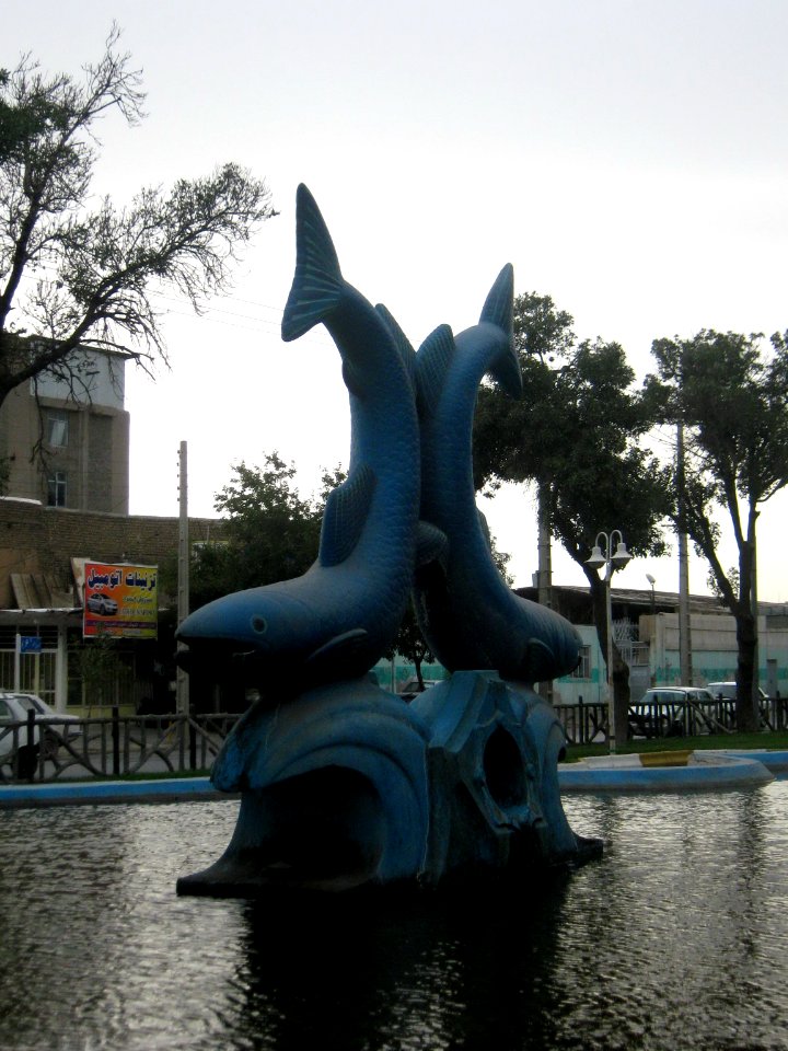 Fish statue - barrier of Jomhouri blv - Nishapur 06