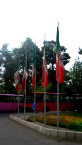 Flag of Iran in the Nishapur Railway Station square 13