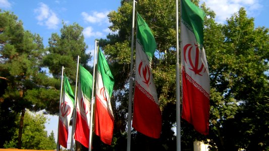 Flag of Iran in the Nishapur Railway Station square 42