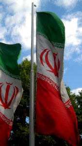 Flag of Iran in the Nishapur Railway Station square 36