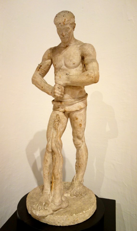 Fisherman with Harpoon by Eugenio Baroni (1880-1935), c. 1934, plaster - Accademia Ligustica di Belle Arti - DSC02317