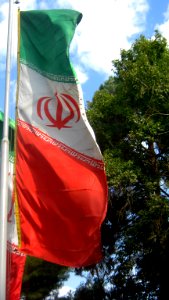 Flag of Iran in the Nishapur Railway Station square 28