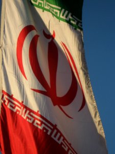 Flag of Iran in the Morning of Nishapur - near Simorgh Culture house 13