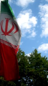 Flag of Iran in the Nishapur Railway Station square 33