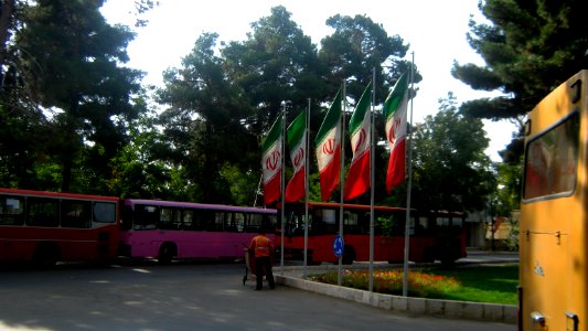 Flag of Iran in the Nishapur Railway Station square 11