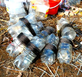 Fish traps in Haikou -.pile of prepared traps