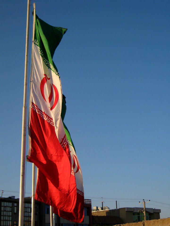 Flag of Iran in the Morning of Nishapur - near Simorgh Culture house 05