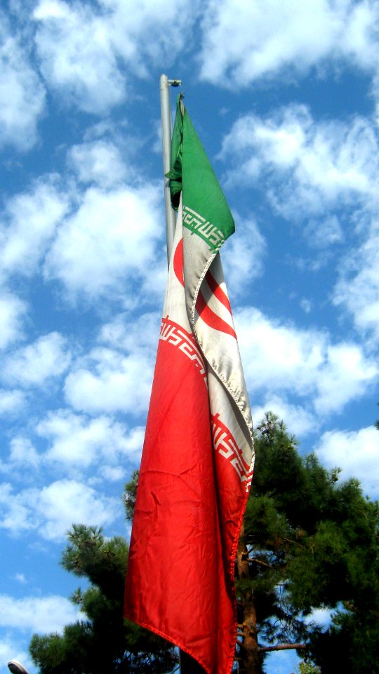 Flag of Iran in the Nishapur Railway Station square 16