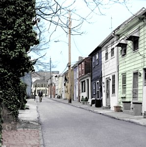 Fleet Street, Annapolis, 1999-04, Yashica A, colorized