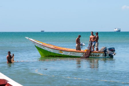 Fishermen returning from fishing in El Guamache, Margarita Island 4 photo