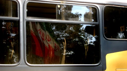 Flag of Iran in the Nishapur Railway Station square 55