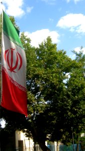Flag of Iran in the Nishapur Railway Station square 38