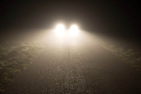 Scary mist asphalt photo