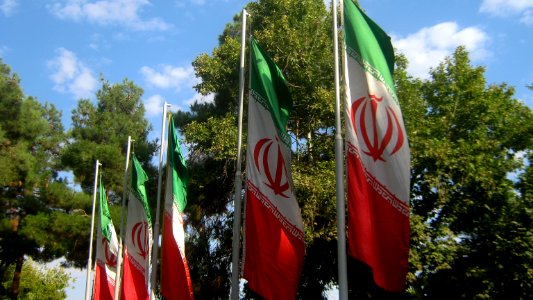 Flag of Iran in the Nishapur Railway Station square 41