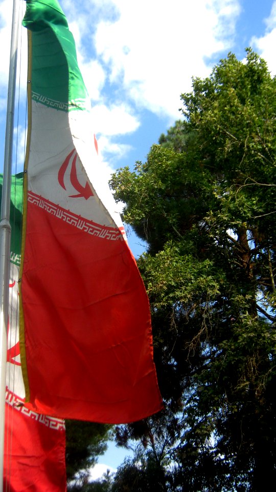 Flag of Iran in the Nishapur Railway Station square 27