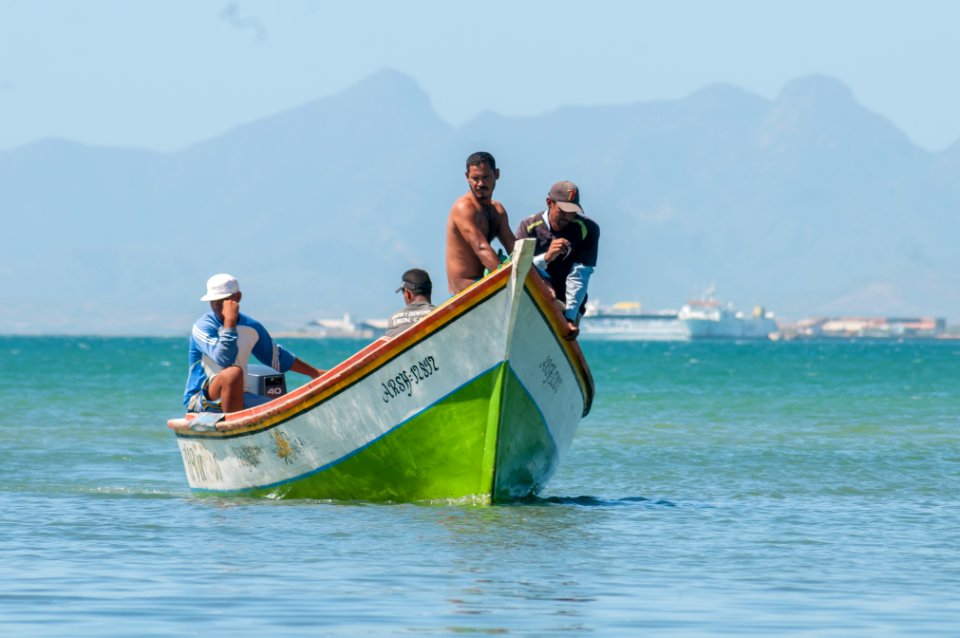 Fishermen returning from fishing in El Guamache, Margarita Island
