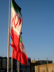 Flag of Iran in the Morning of Nishapur - near Simorgh Culture house 07