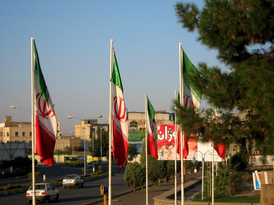 Flag of Iran in the Morning of Nishapur - near Simorgh Culture house 16