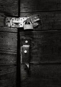 Old padlock wood photo