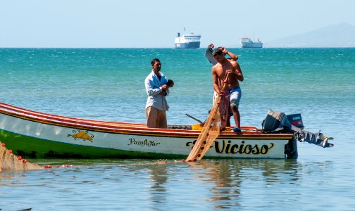 Fishermen returning from slaughter