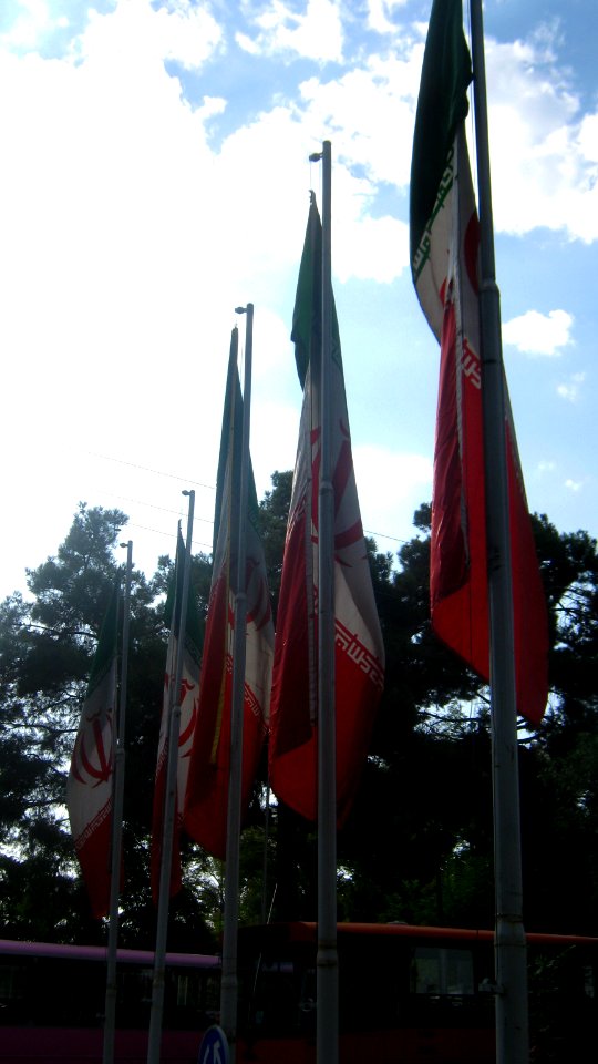 Flag of Iran in the Nishapur Railway Station square 14