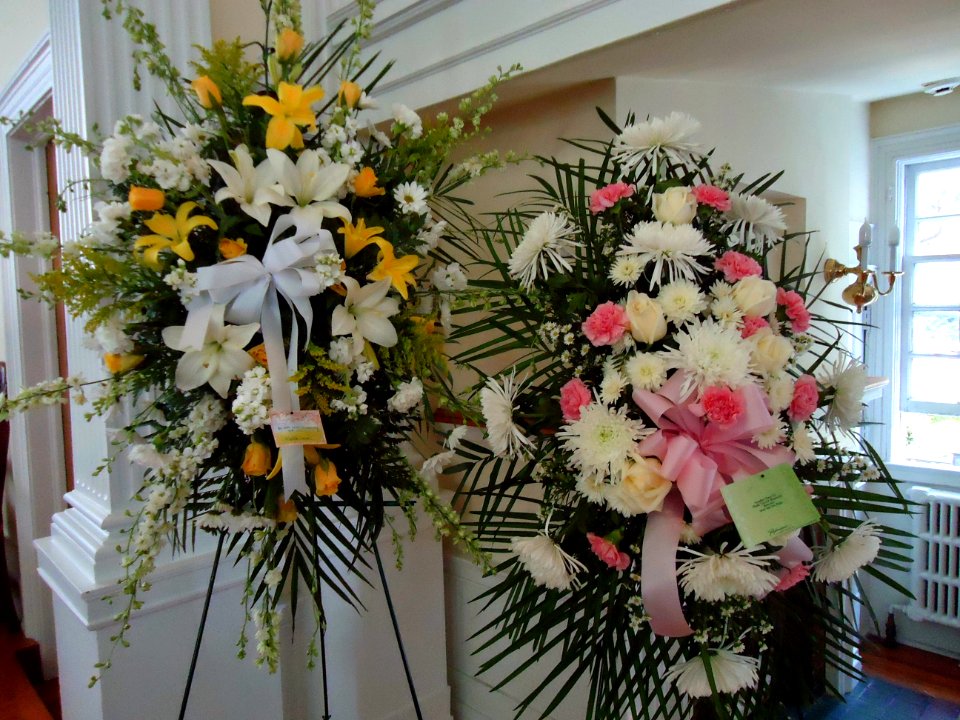 Floral bouquets at the Unitarian church in Summit NJ