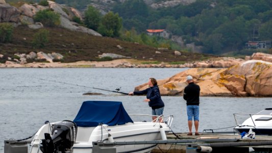 Fishing in Slävik harbor 2 photo