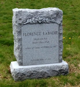 Florence La Badie gravestone Green-Wood Cemetery