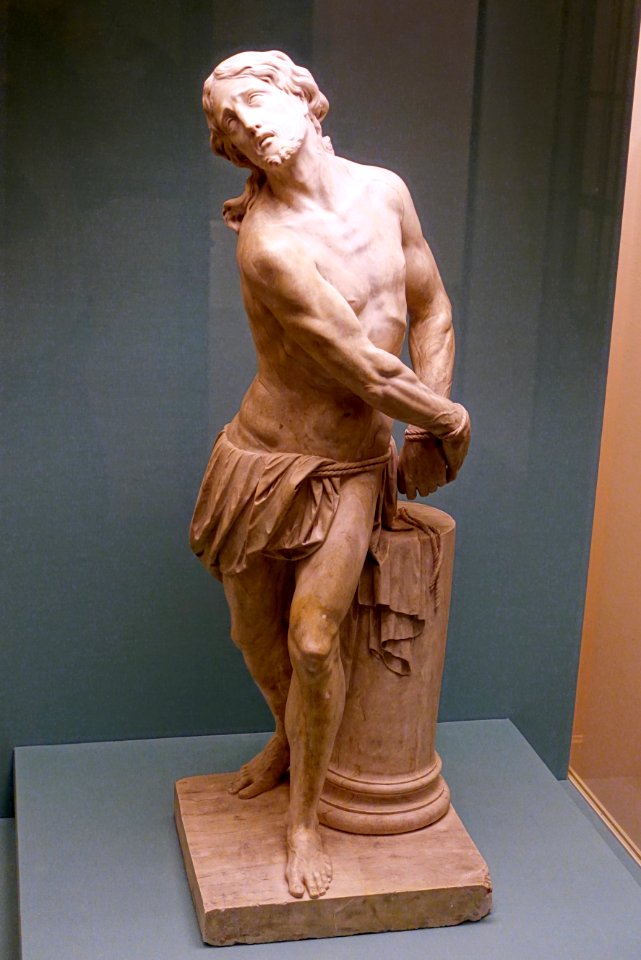 Flagellation of Christ by Johann Peter Wagner, 1779, alabaster - Mainfränkisches Museum - Würzburg, Germany - DSC04851