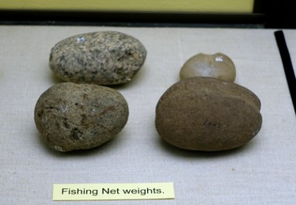 Fishing net weights - Nook Farm Burgess Pasture collection (Plymouth) - Robbins Museum - Middleborough, Massachusetts - DSC03879