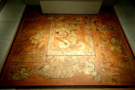 Floor, Bezeklik, Cave 37, probably 9th century AD, painting al fresco - Ethnological Museum, Berlin - DSC01442 photo