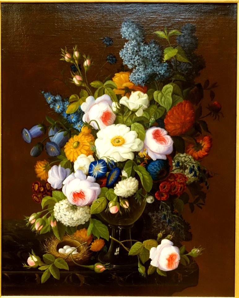 Floral Still Life, by Severin Roesen, c. 1860, oil on canvas - Currier Museum of Art - Manchester, NH - DSC07500