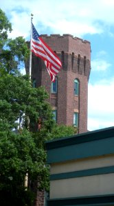 Flushing Armory tower flag jeh