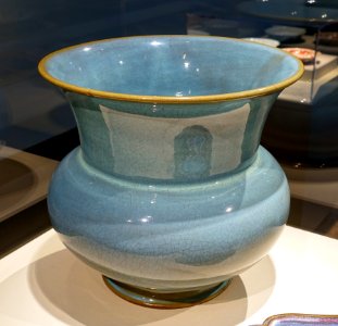Flowerpot with incised number 1, China, Henan province, Yuxian, Juntai, Ming dynasty, early 1400s AD, stoneware, Jun glaze - Freer Gallery of Art - DSC04990 photo