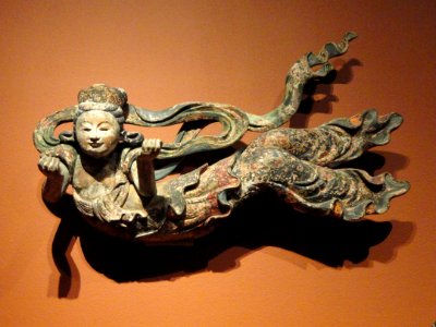 Flying Apsaras, Japan, c. early 18th century, wood with pigment - San Diego Museum of Art - DSC06511