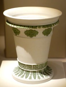 Flower Pot, Josiah Wedgwood and Sons, 1810-1820, white jasperware - Chazen Museum of Art - DSC01957 photo