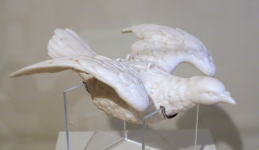 Flying dove, Daniel Chester French, made in England, c. 1874, Parian porcelain - Concord Museum - Concord, MA - DSC05725